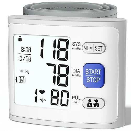 Wrist Blood Pressure Monitor LCD Display, Adjustable Wrist Blood Pressure