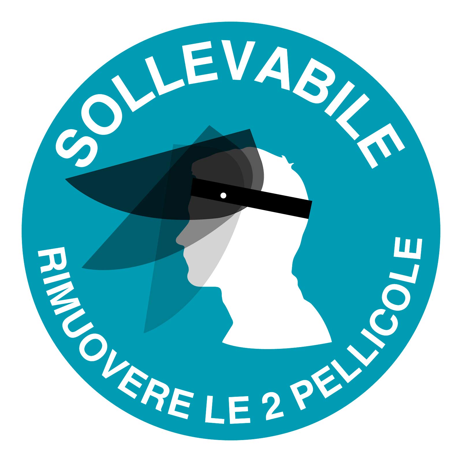 50 Visiere Protettive Integrali per Viso Orientabili e Sollevabili in Policarbonato Trasparente Anti Appannamento Protezione Paraschizzi Professionale con Spessore 1mm per Viso e Occhi Made In Italy