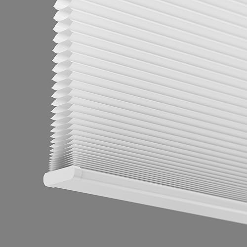 Miniatura 4 de Persianas celulares de filtrado de luz inalámbricas para ventanas, 36 pulgadas de ancho x 64 pulgadas de largo, color blanco, más de 500 tamaños