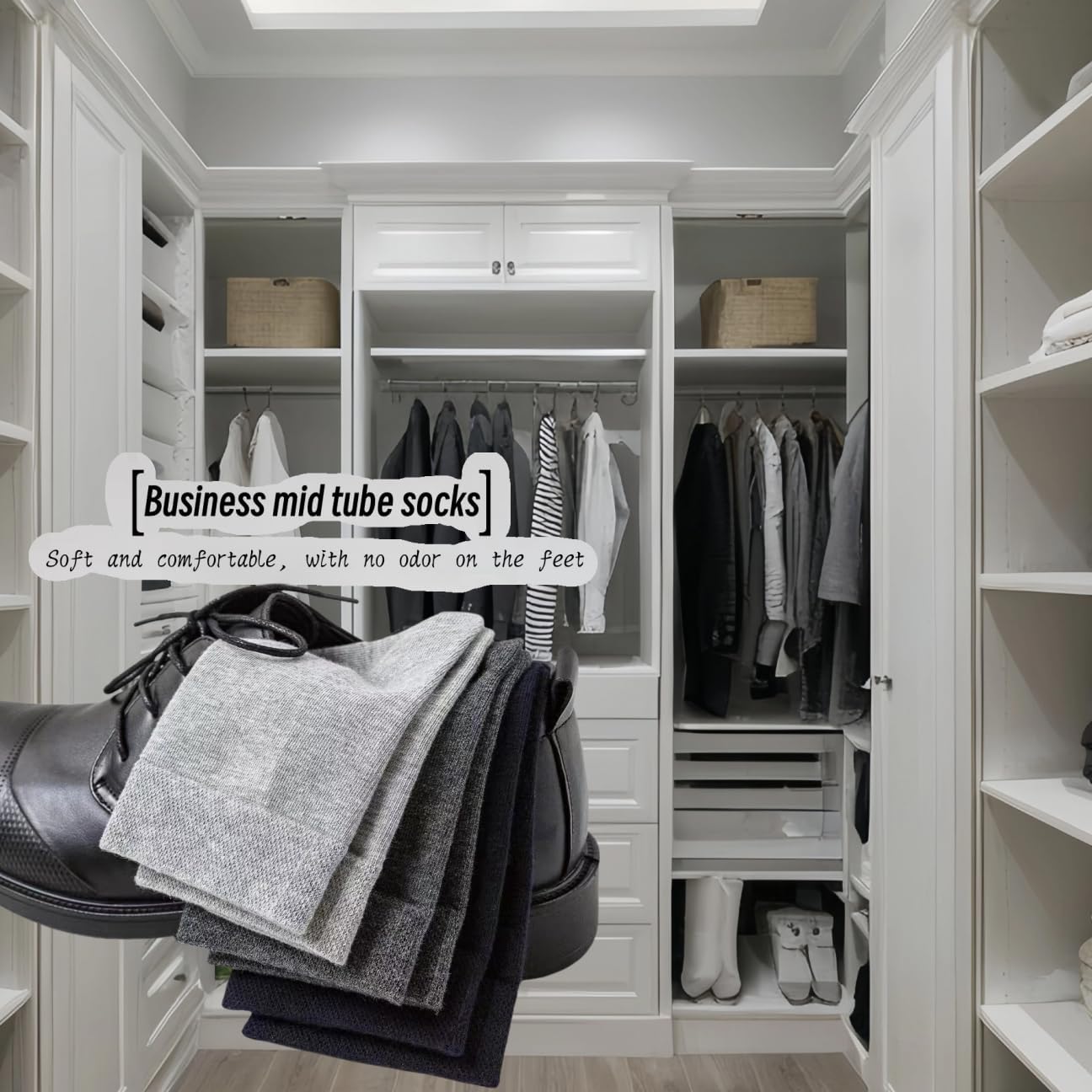 Men's Cotton Crew Socks 7-Pack - Moisture-Wicking Athletic Dress Socks for Work & Gym, Cushioned Non-Slip Multi-Color Pack (Fits Shoe Size 8-12) - Image 6