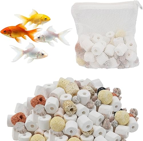 giteo bedding Aquarium Filtermedien, 12-in-1 Bio-Bälle Keramikringe Set mit Reiß