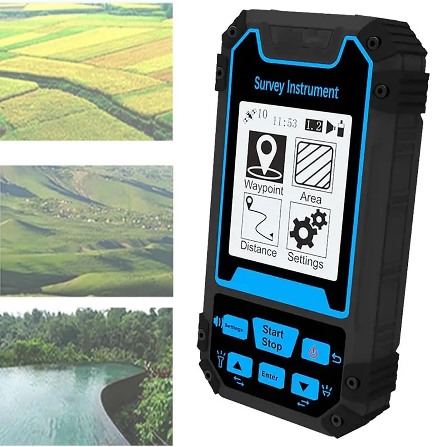 Attrezzatura per rilevamento GPS portatile, navigazione in tempo reale ad alta precisione ricaricabile, misurazione delle coordinate/modifica del percorso/misurazione dell'altitudine, per rilevamento