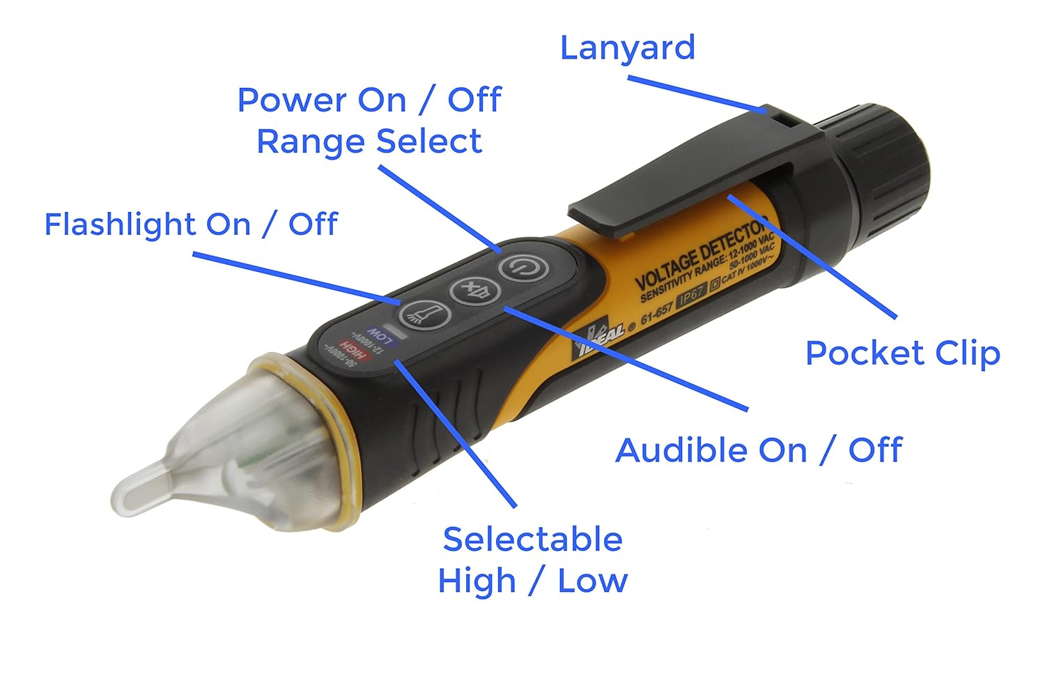 Ideal Electrical 61-657 - Dual Range 12-1000V AC NCVT with Flashlight