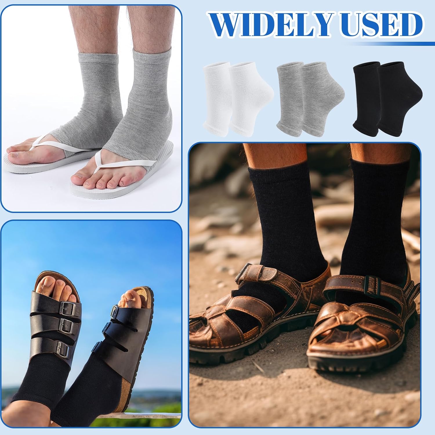 Twistover 6 Pairs Men Toeless Socks Cotton Open Toe Flip Flop Pedicure Anklets Socks for Men Sandals Running Yoga Spa Sleep