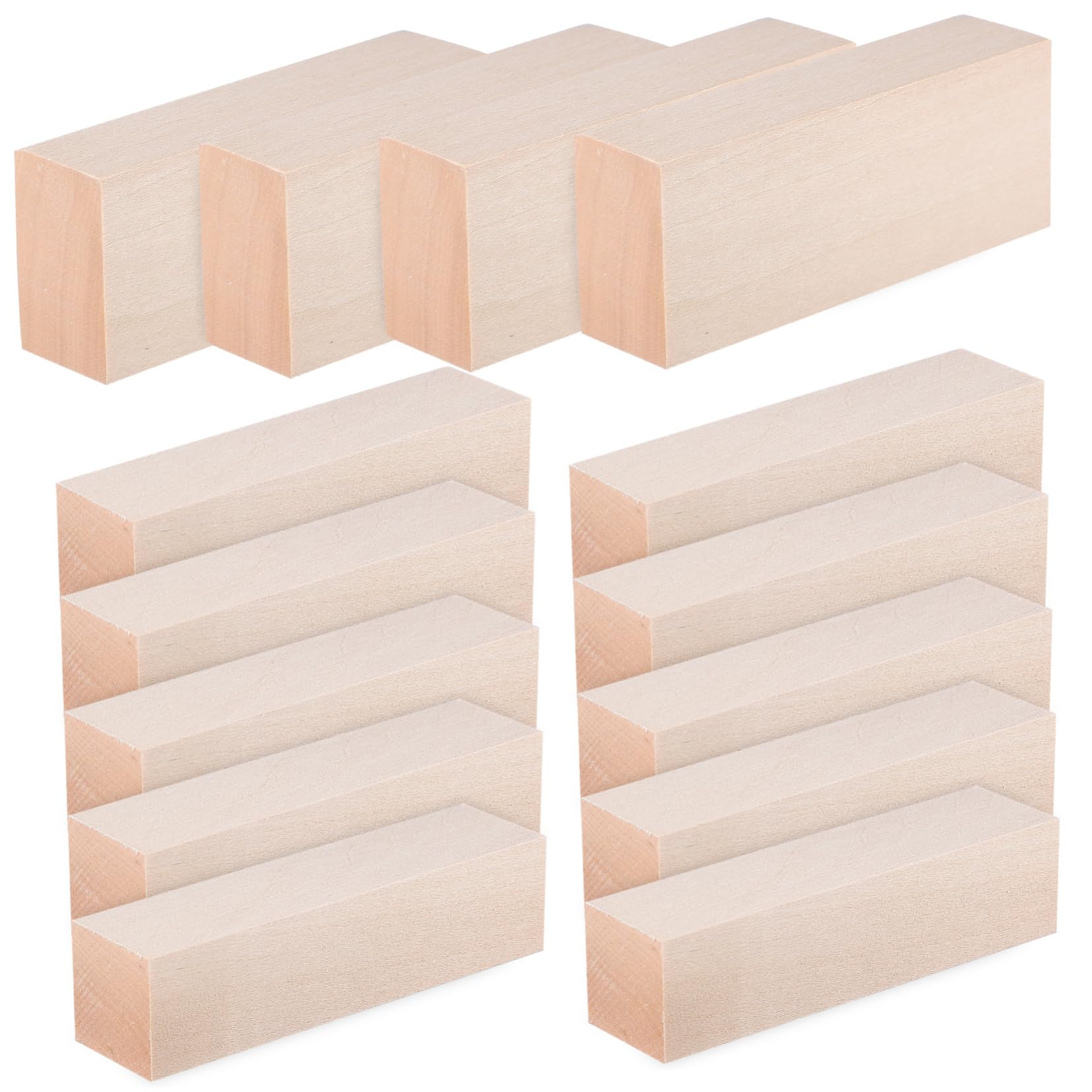 Listones De Madera Sin Tratar Para Manualidades, Palitos Cuadrados De Tilo 14 Piezas, Tamaño 10x2.5x2.5cm y 10x4x2.5cm, Aficionado Al Bricolaje, Proyectos Creativos, Uso Artesanal