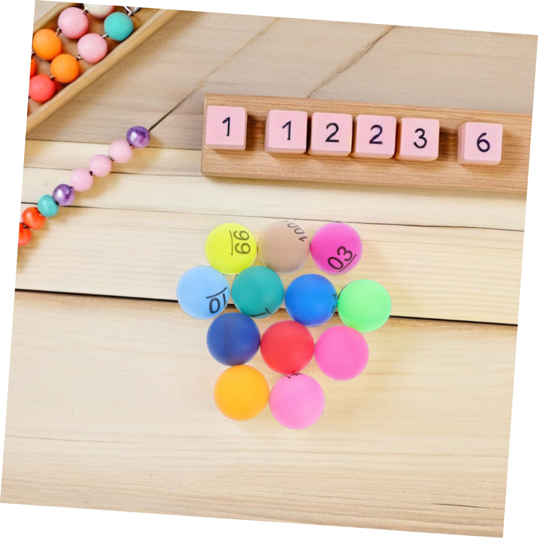 Bolas Numeradas de Bingo 1-100 de Plástico PP 4cm, 100 Unidades