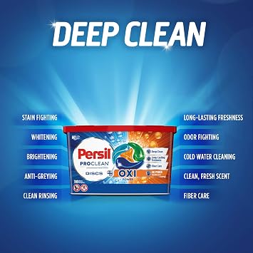 Persil Discs Laundry Detergent Pacs, Oxi, 38 Count