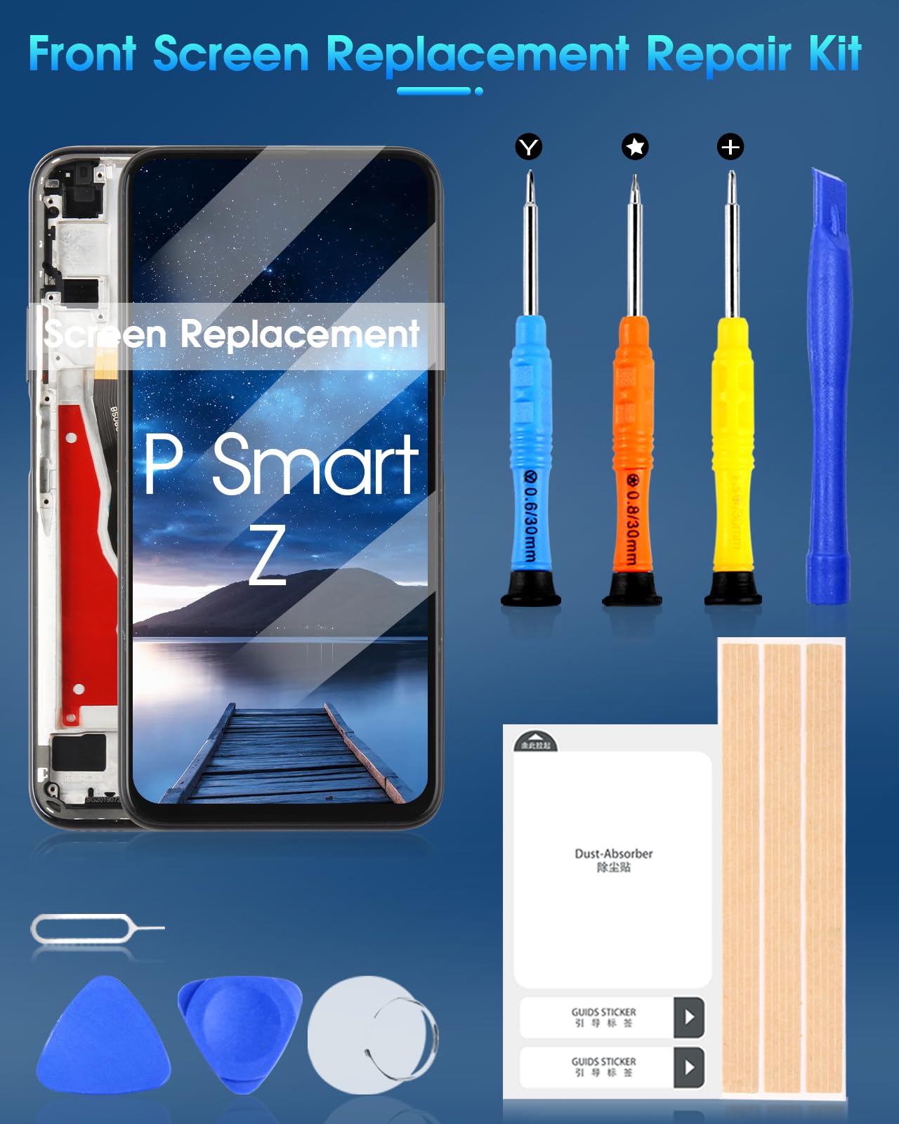 ARSSLY Schermo per Huawei P Smart Z Schermo di Ricambio per Huawei P Smart Z STK-LX1 6.59" LCD Display Touch Digitizer Completo Kit di Riparazione, Nero con Telaio