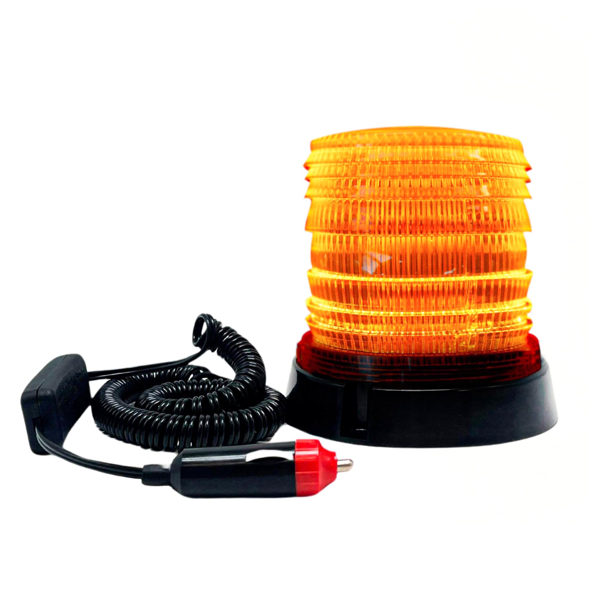 LED Lampeggiante Stroboscopica DC10-30V con Base Magnetica, Luce di Emergenza per Trattore con Spina Accendisigari, Lampeggiante di Avvertimento per Camion, Carrello Elevatore.