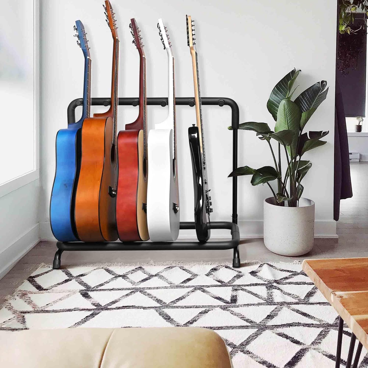Support Guitare Murale String Swing En Bois De Cerisier - Pour Guitares Acoustiques Et Basses - Lot De 2
