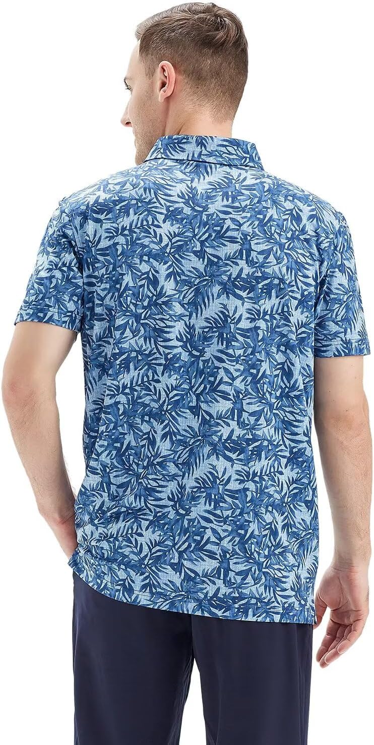Mens Golf Shirts Short Sleeve Moisture Wicking Dry Fit Print Performance Athletic Casual Golf Polo Shirts for Men - Image 3