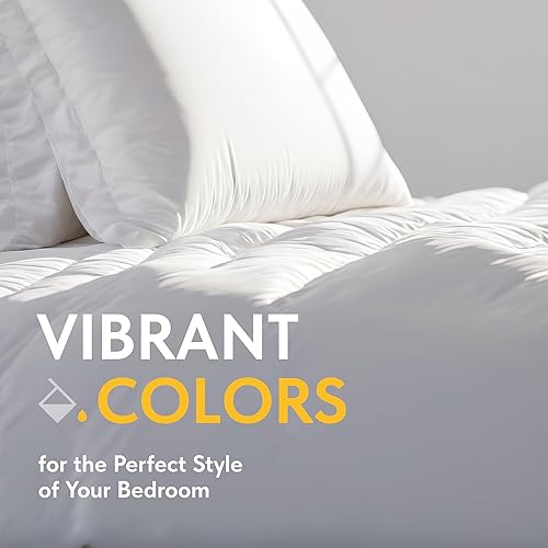 Miniatura 7 de White Classic Juego de funda de edredón blanca tamaño Queen, funda de edredón de microfibra con cremallera, juego de 1 funda de edredón de plumón