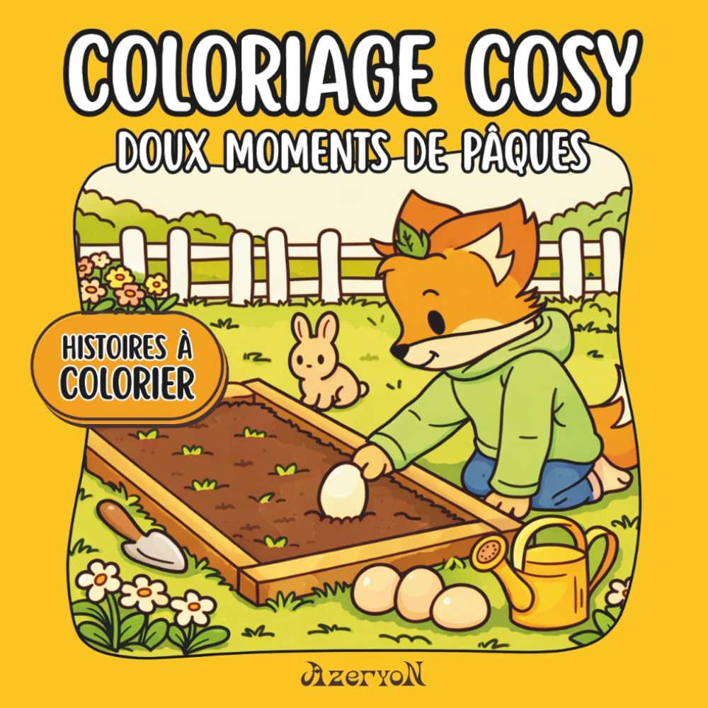 Coloriage Pâques Cosy : Doux Moments de Pâques - Azeryon: Livre d'histoires courtes à colorier, Azeryon fête Pâques, 40 illustrations cosy pour tous ... Cosy d'Azeryon - Histoires à Colorier)