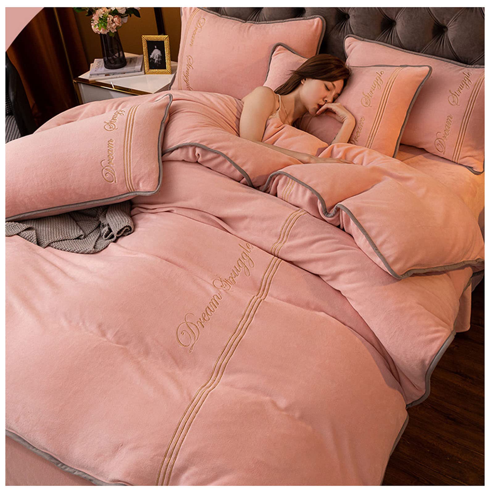 Housse de couette chaleur confortable en laine polaire pour un lit douillet