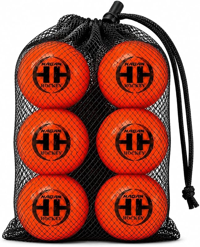 HAGAN Hockey H-1 PRO Street Hockey Balls - Durable Indoor and Outdoor Training Balls for Enhanced Handling, Control, and Precision - Ideal for Youth, Adults - 6 Pack