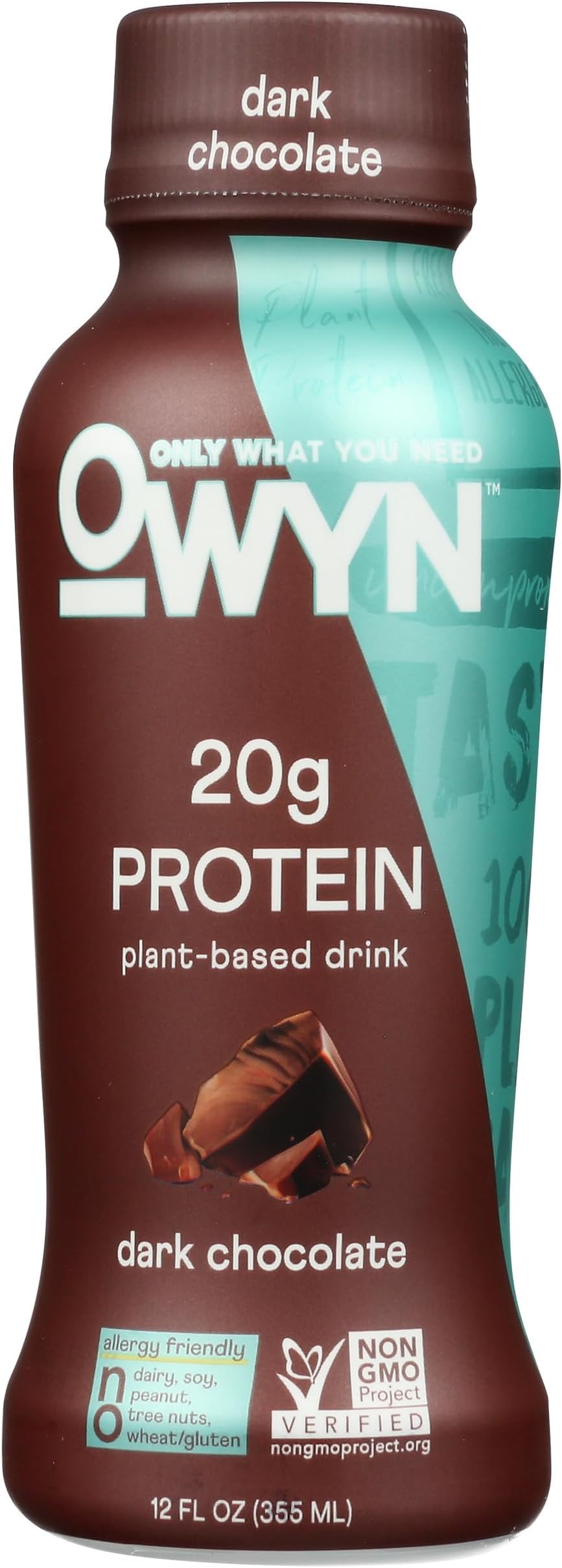 Only What You Need Plant Based Protein Shake, Dark Chocolate 12 Fl oz