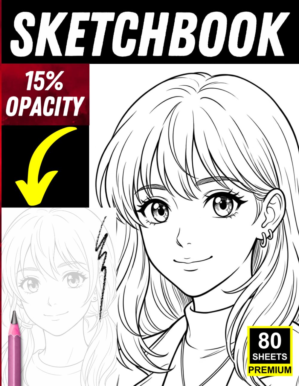 Anime Face Tracing Sketchbook: 80 Light-Opacity Pages for Manga Portrait & Face Drawing Practice
