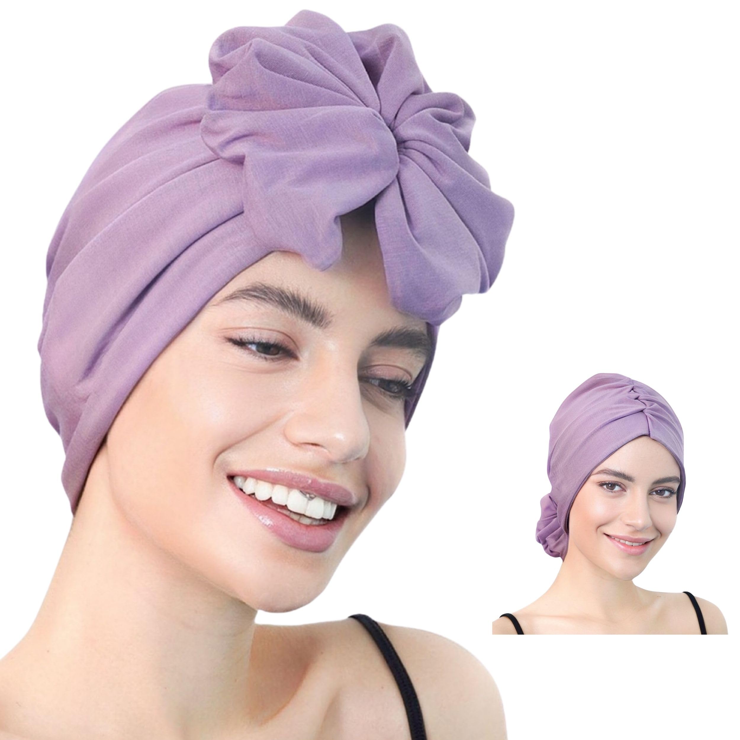 Deresina Headwear Women's Lavender Deresina Bamboo Instant Turban For Hair Loss- (Lavender)
