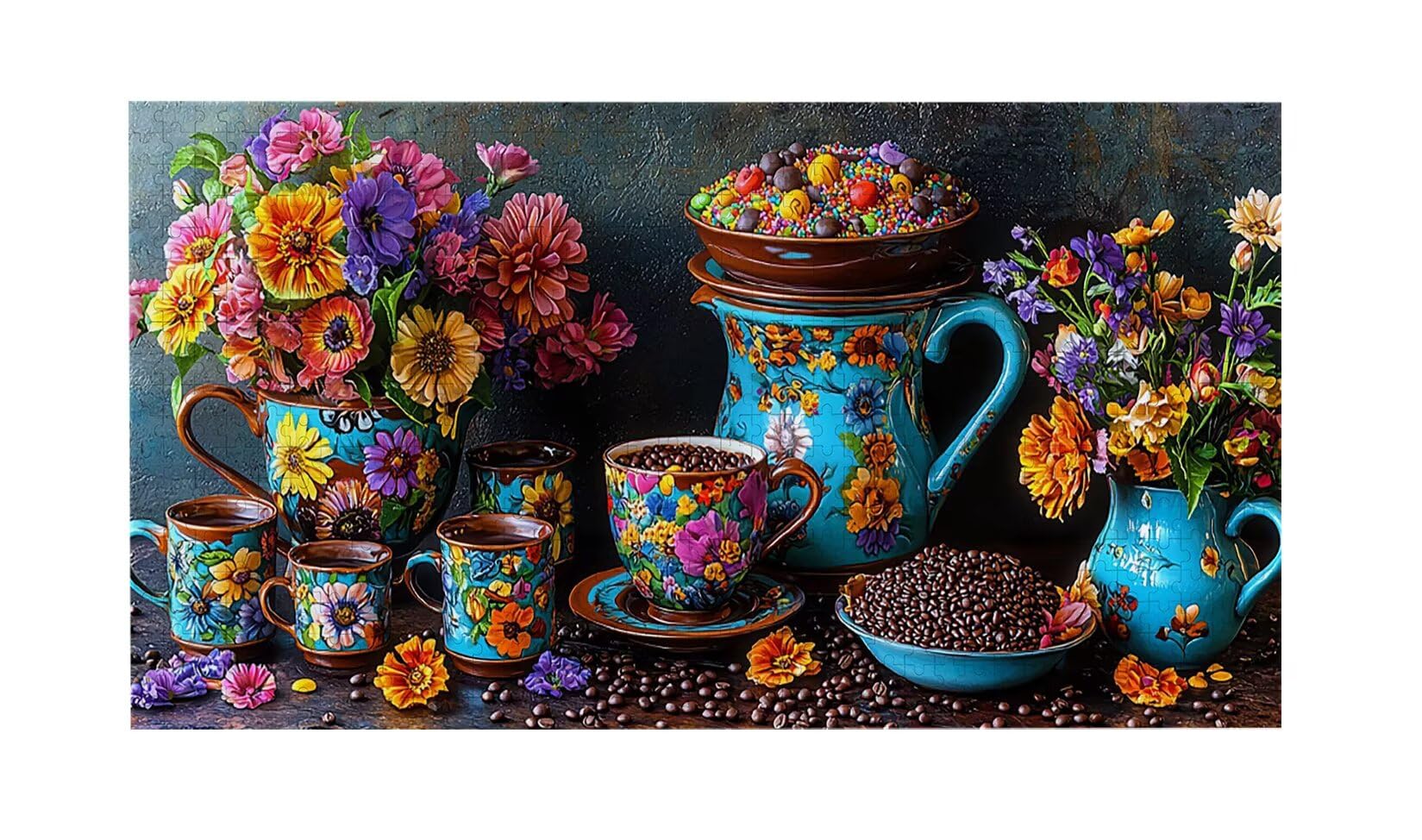 Puzzle para Adultos 1692 Piezas, Grano de café Puzzle, Difícil, Desafiante, Rompecabezas Encajan Perfectamente, Letras en la Parte Posterior, sin Polvo, Regalo para Personas Mayores (179x31cm) v-577