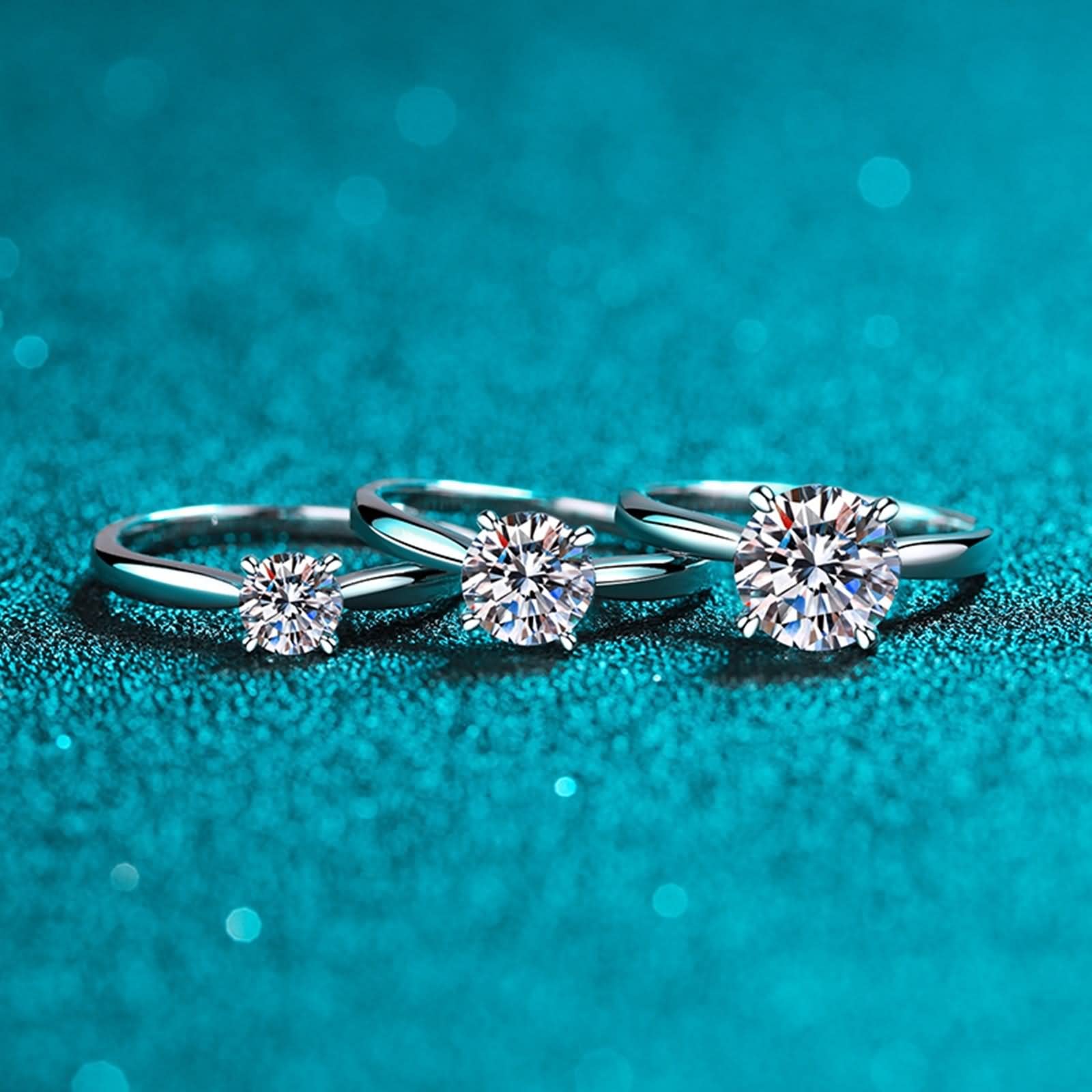 Anillos de compromiso de plata de ley para mujer, anillo de promesa de plata de ley con 4 puntas, adecuado para cumpleaños o aniversario