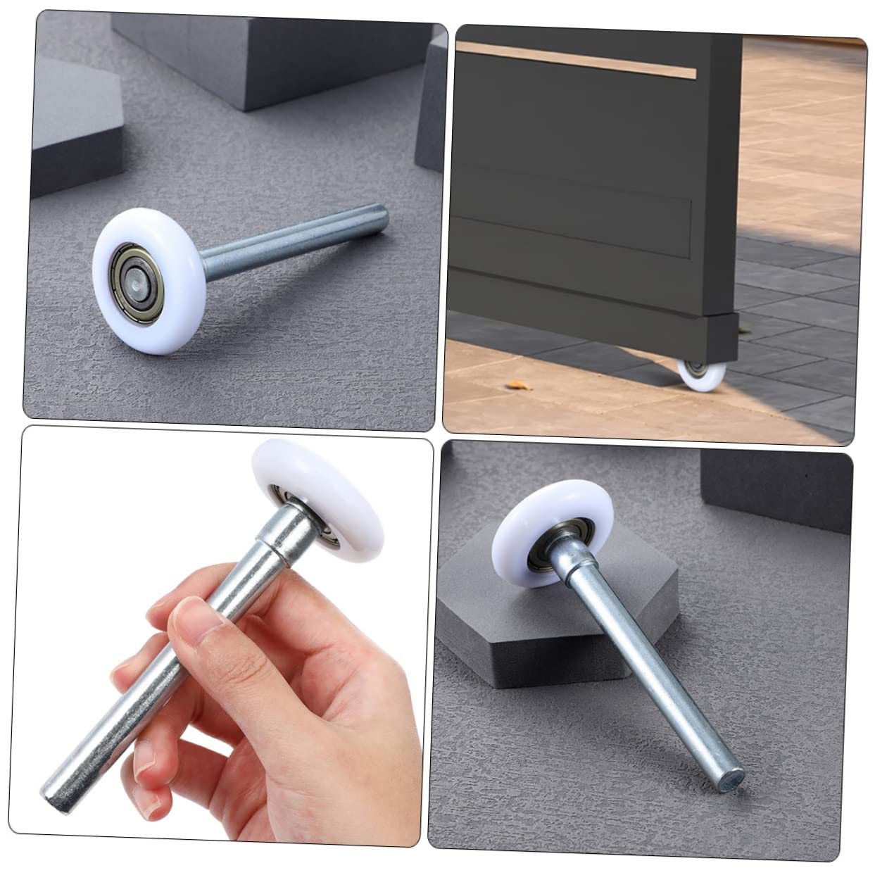 Rulli per Porta da Garage Silenziosi in Nylon con Stelo 45mm 8 Pezzi | Ricambio Bianco, Acciaio Incluso, Installazione Semplice, Scorrimento Fluido e Struttura Leggera