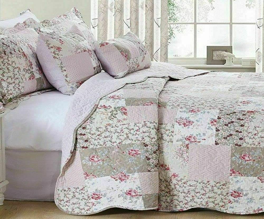 2-Piece Printed Patchwork Quilted Bedspread Set Zurich Single 185 x 240 cm - Image 3