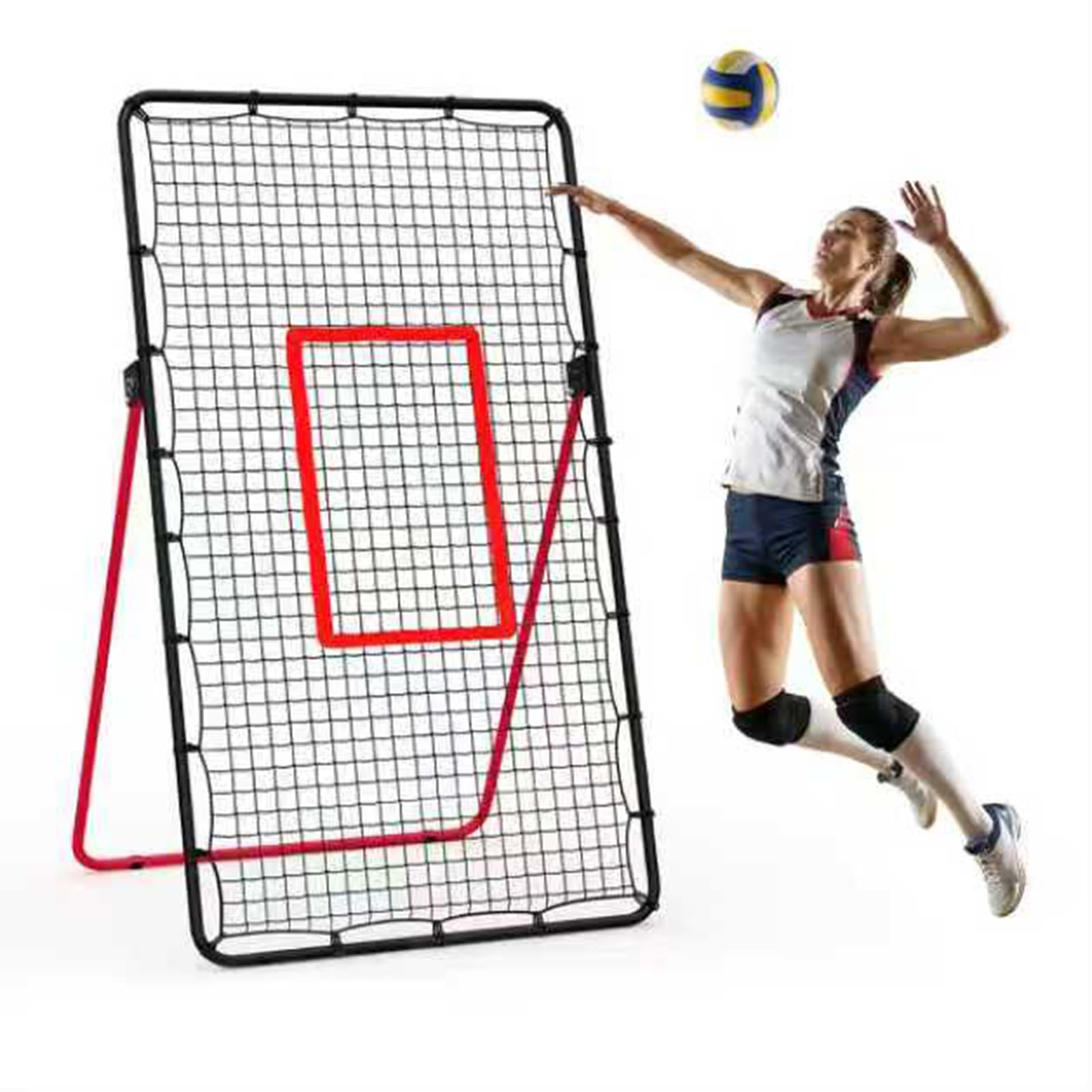 GarveeLife Rete da pallavolo, 213 x 121 cm, regolabile, con zona di rimbalzo, per pallavolo, lacrosse, baseball, pallavolo, per giardino, cortile, esercizi sportivi