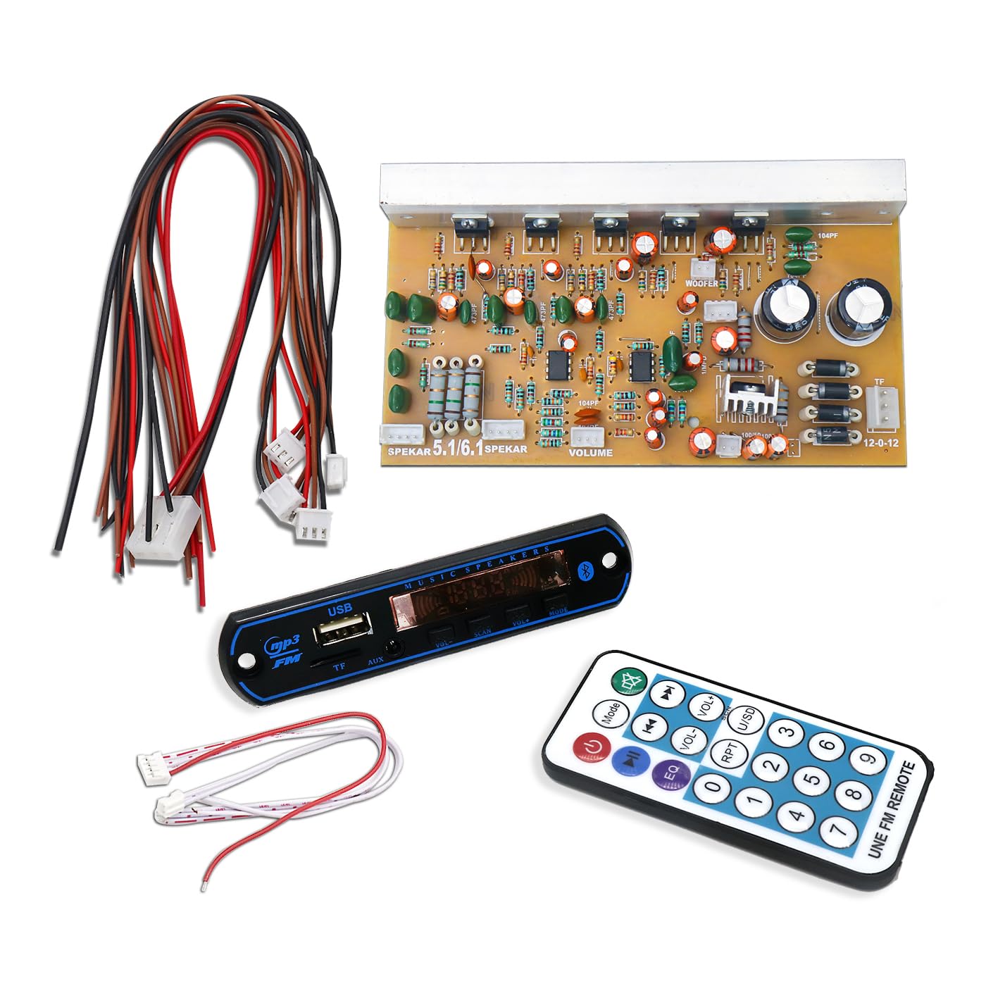 Electronic Spices Combo of TDA2030 5TR 5.1-6.1 100 watt Audio Amplifier Circuit Board with High and Low Pass Filter with Remote Kit-picture-22