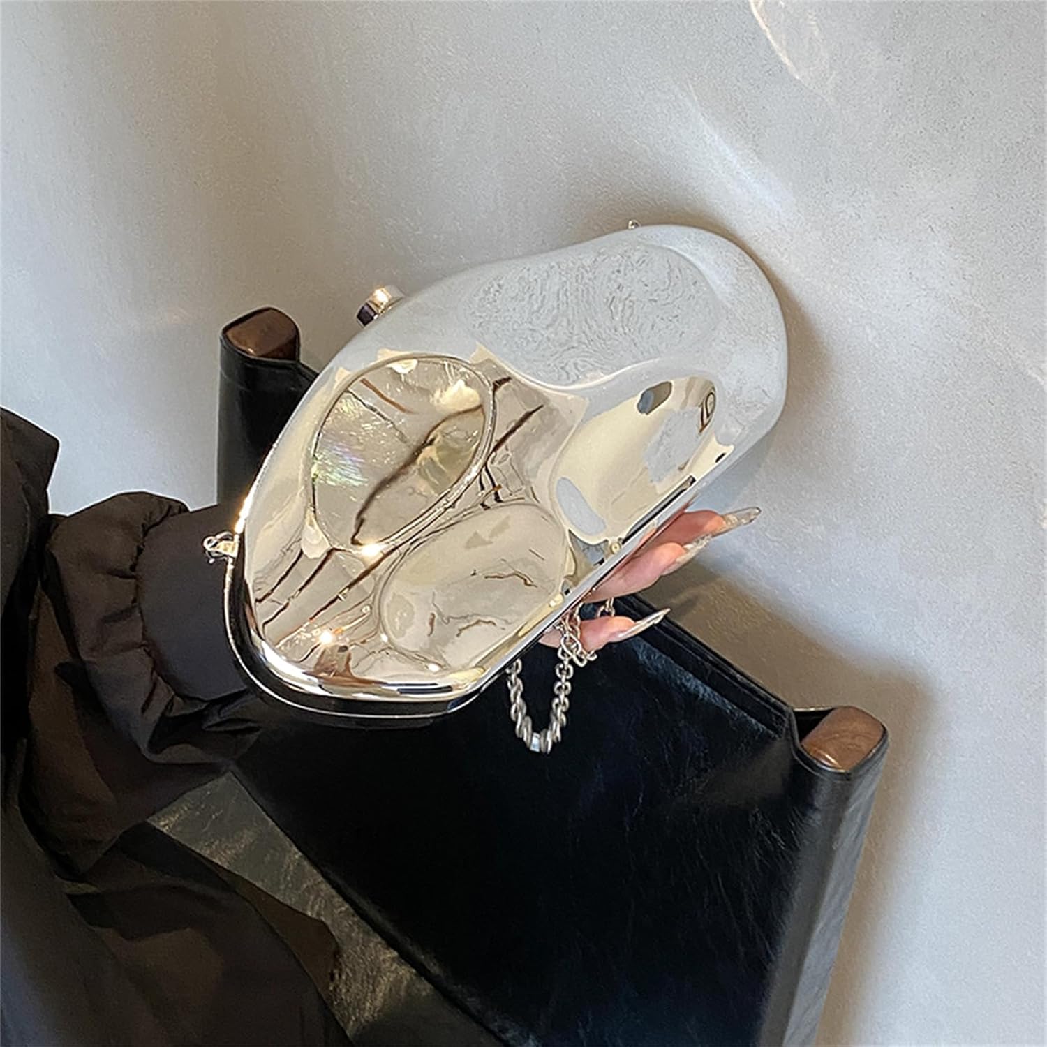 Acrylic Clutch Purses for Women Formal Evening Bag Irregular Shell Handbag for wedding party