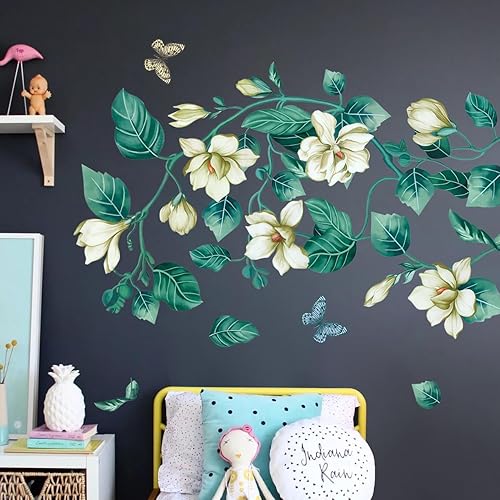 Miniatura 3 de Amaonm - Adhesivo decorativo de pared para habitación de niños, niñas, adolescentes, sala de estar, decoración de pared de flores azules en 3D,