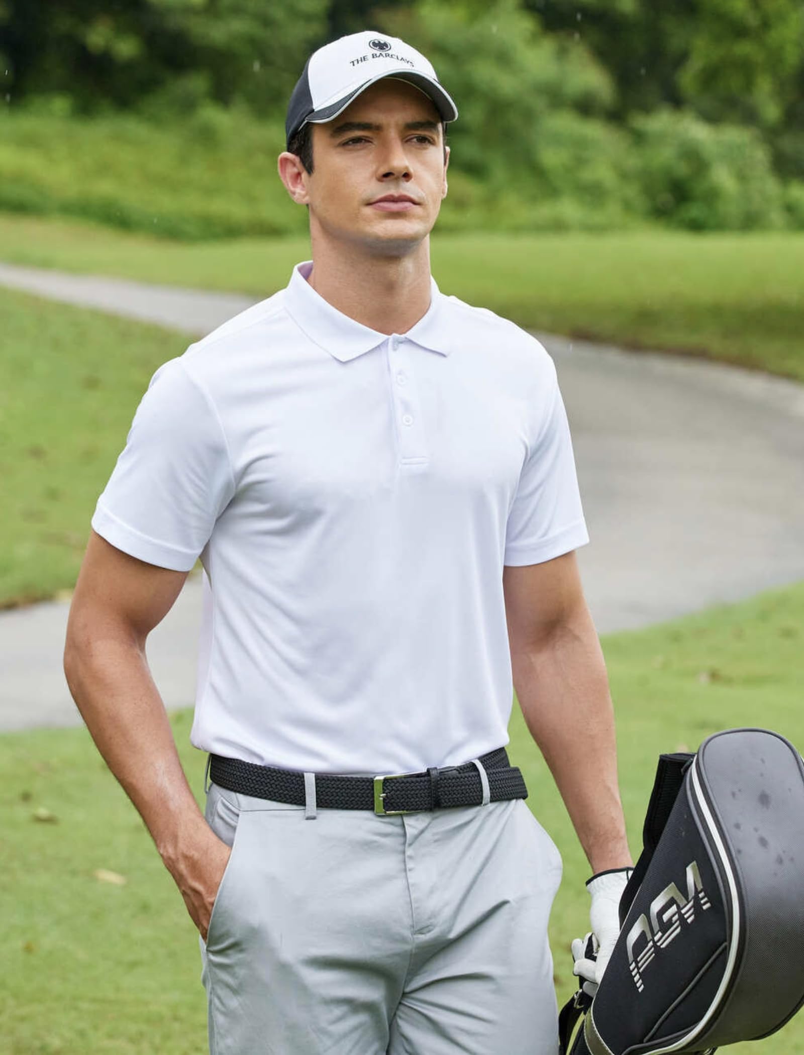 PINSPARK Polo Shirts for Men Short Sleeve Performance Quick Dry Golf T Shirt Moisture Wicking Casual Workout — view 6