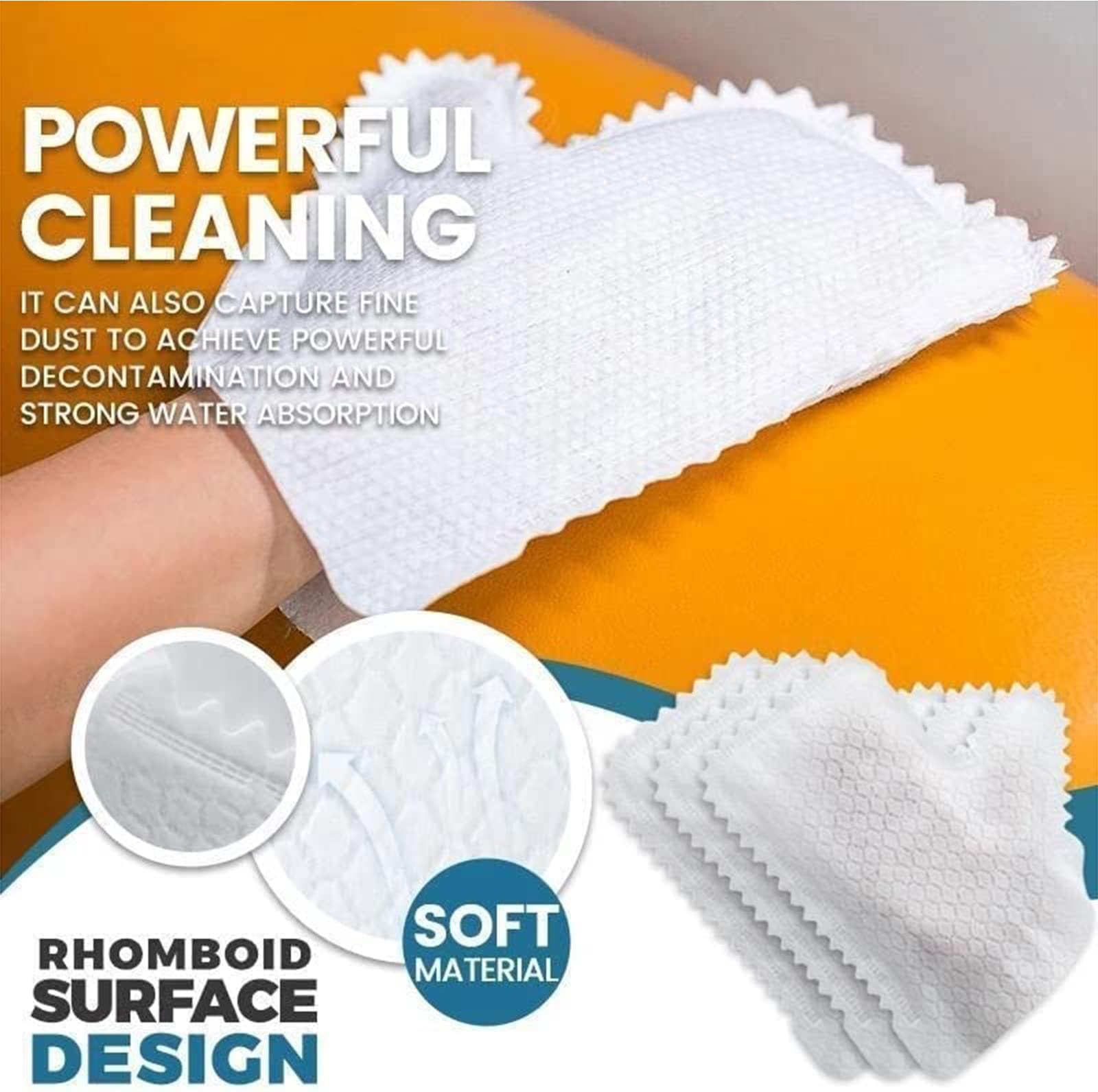 Guantes de Limpieza de Escamas de Pescado Tela no Tejida Doble Cara Guantes de Microfibra para Limpieza Guantes Desechables para Polvo para Limpiar Ventanas de Luces de Espejo,60pcs