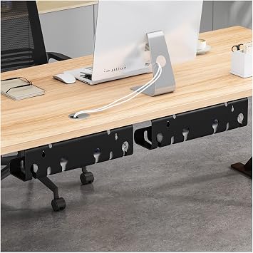 2-Pack Under Desk Cable Management Trays with Clamp Mounts