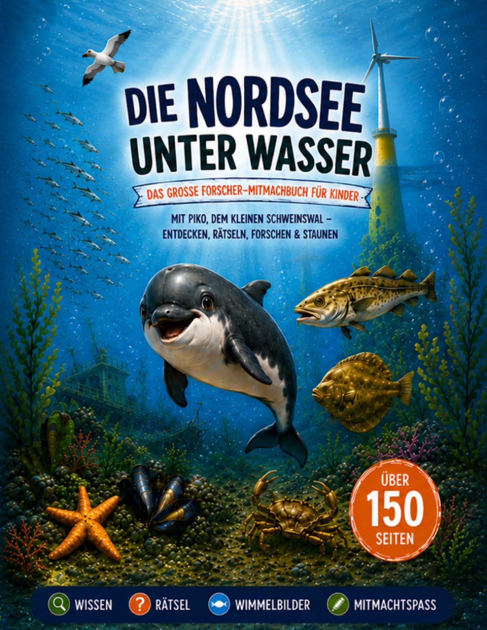 Die Nordsee unter Wasser: Das große Forscher-Mitmachbuch für Kinder: Mit Piko, dem kleinen Schweinswal – Entdecken, Rätseln, Forschen & Staunen (Küstenkinder)