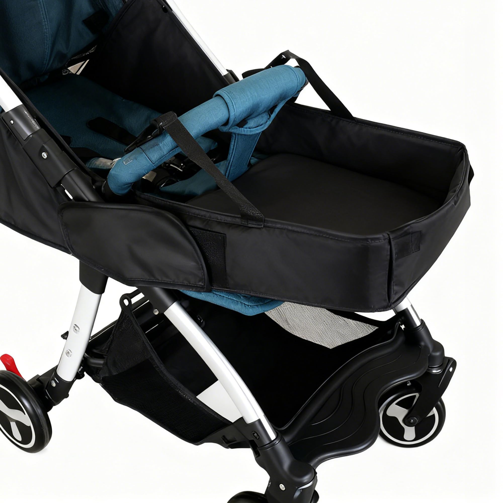Beinstütze für Kinderwagen, Kinderwagen Fußstütze, Erweiterter Sitz, Zubehör Beinauflage, Board-Erweiterung Trittbrett, Einfach Zu Befestigen Und Zu Reinigen, Schwarz, 35 x 30 cm