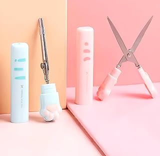 مقص صغير أنيق: تصميم صغير من الفولاذ المقاوم للصدأ، مقص صغير لطيف قابل للطي مع غطاء أمان، مثالي لقص الورق والدفاترلمقاس: 0.5 × 3.5 بوصة (2 مقص)