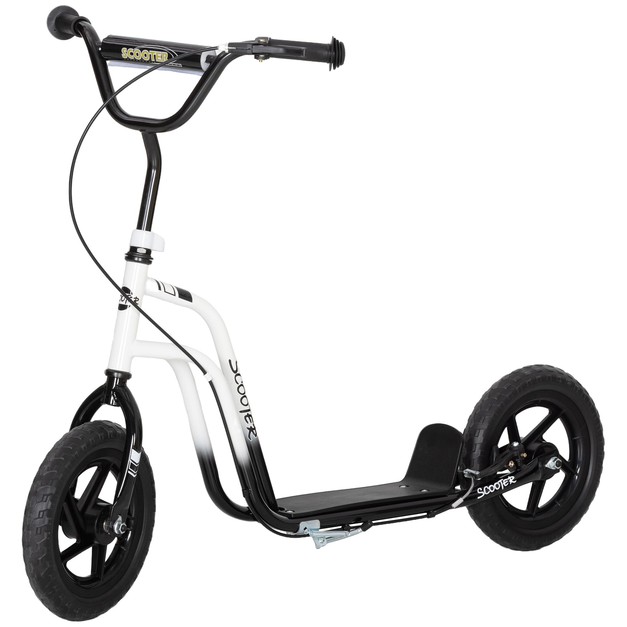 AIYAPLAY Kinderroller Scooter Tretroller Kickscooter mit verstellbarem Lenker, großen Rädern und Handbremse 12 Zoll Cityroller für 5-12 Jahren Jungen und Mädchen