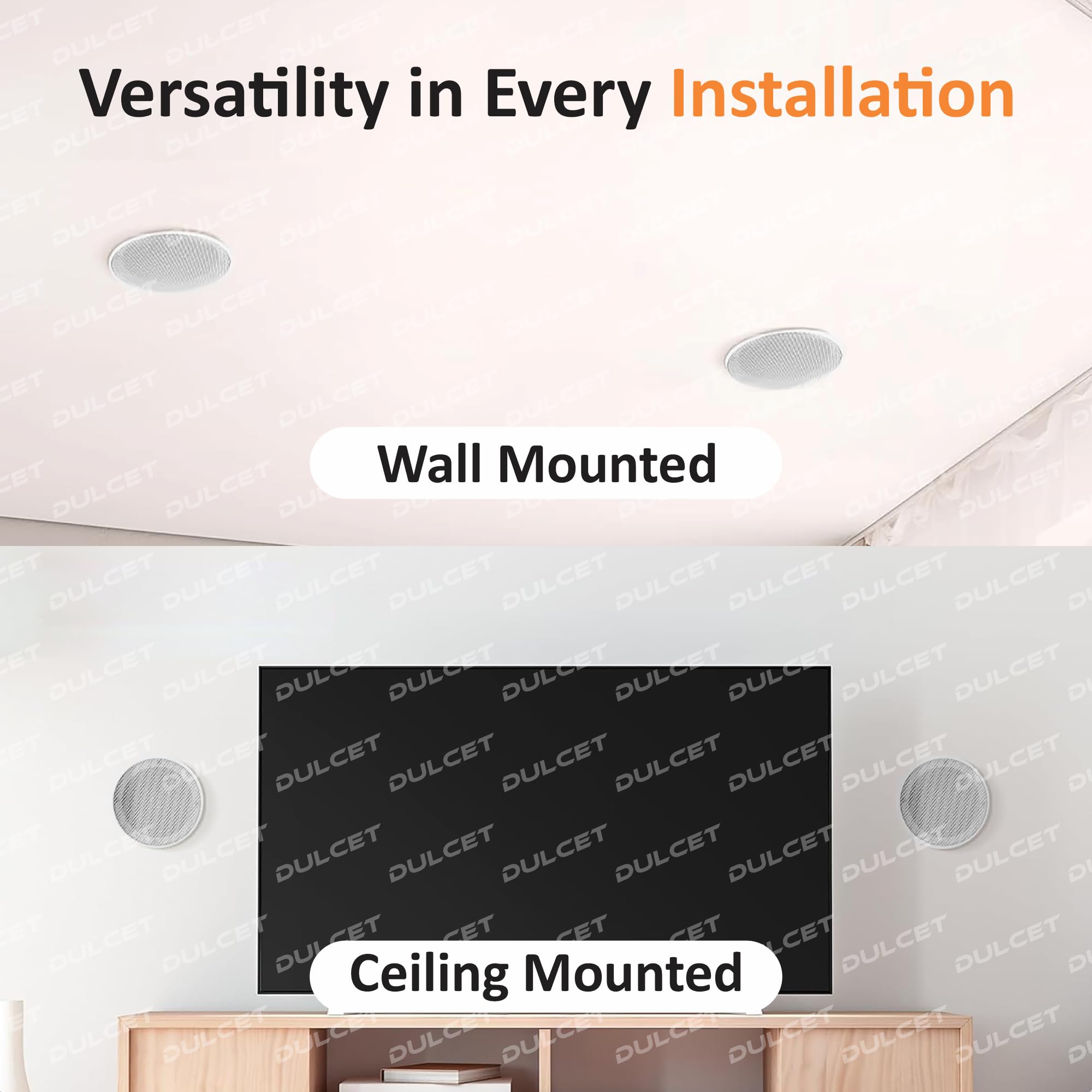 DULCET DC-CS6F-PS 6.5 inch 10W Full Range 8 Ohms Frameless Passive Ceiling Speaker that Connects to Active Bluetooth Ceiling Speaker (Active Bluetooth Speaker to be Purchased Separately) — Amazon image 6