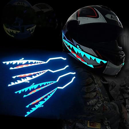 Amazon ヘルメットステッカー ナイトライド バイクヘルメット 信号点滅ストライプバー ステッカー バイク 防水 アイスブルー バイク用ledライト 車 バイク Amazon ヘルメットステッカー ナイトライド バイクヘルメット 信号点滅ストライプバー ステッカー バイク 防水 アイスブルー バイク用ledライト 車 バイク