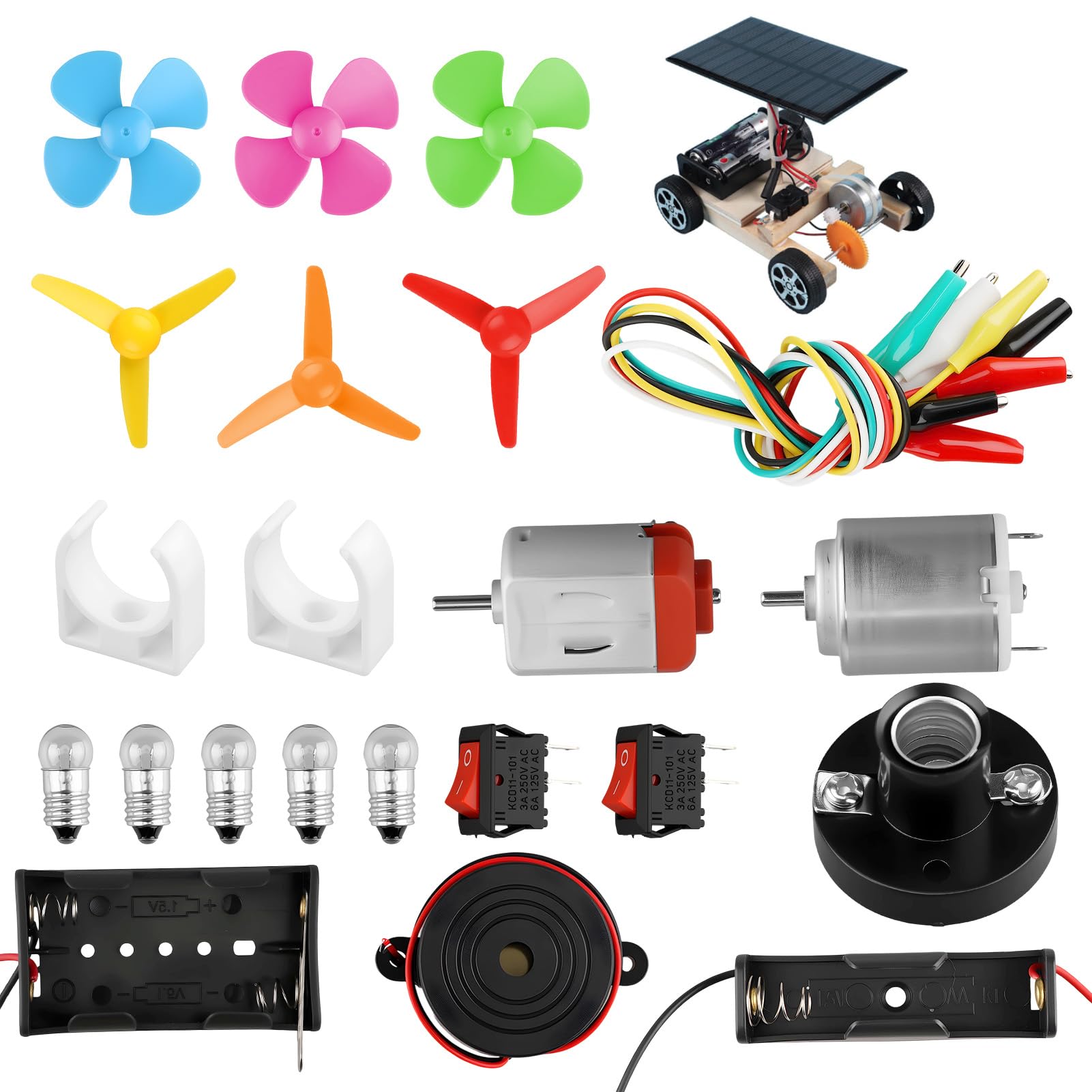 Electric Circuit Learning Kit Educational Montessori Learning Dc Motor Kits for Children Science Learning Making Motor Kits with Storage Bag for DIY STEM Science Lab Experiment Project Include 26Pcs