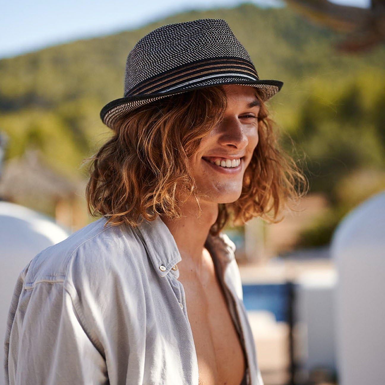 Barts Fluoriet Trilby Strohhut Sommerhut Sonnenhut Strandhut Damen/Herren - Sommer Frühling-Sommer