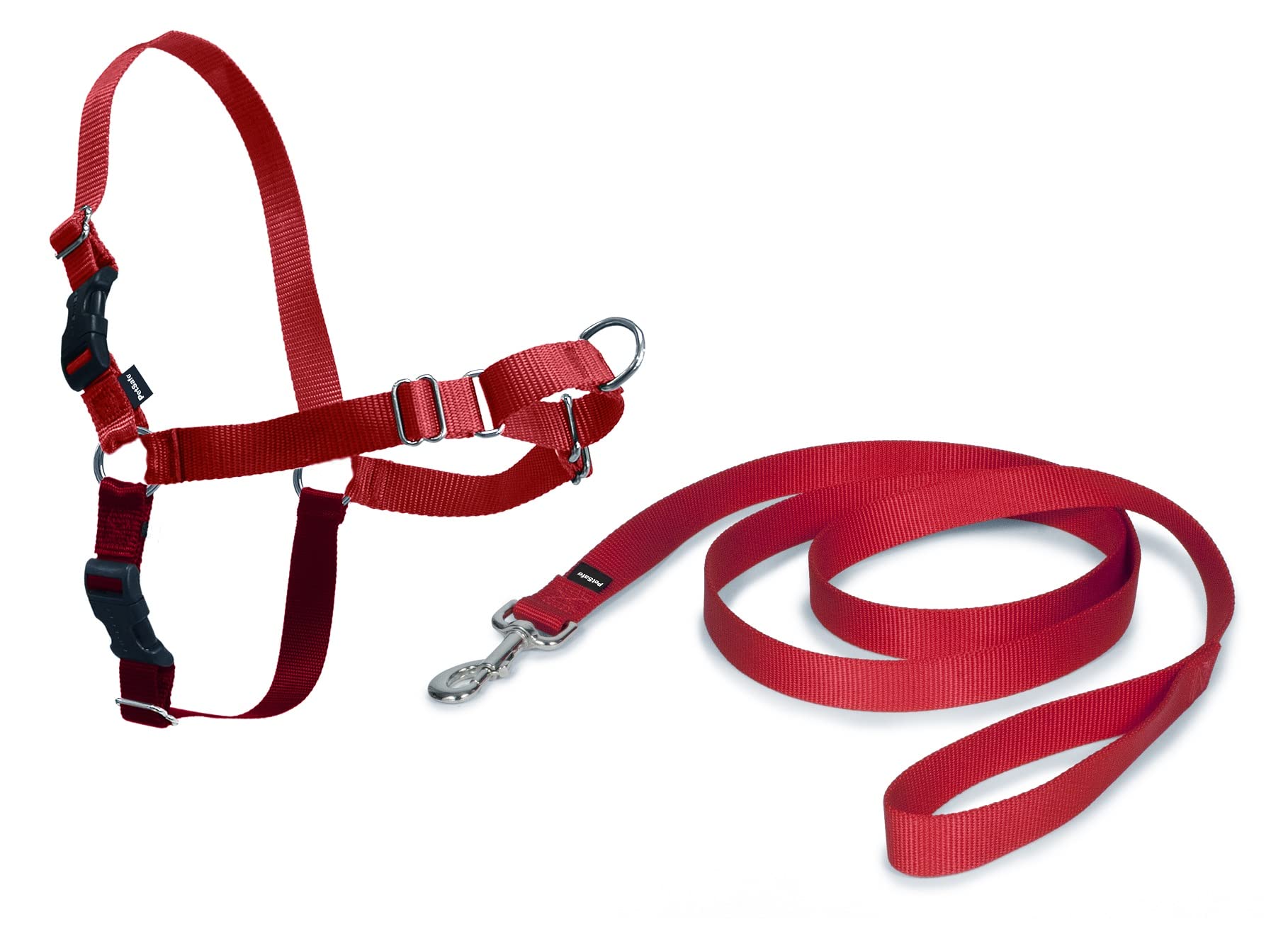 Easy Walk Harness for Small/Medium/Large Dogs, Small, Red, 1.8 m Lead