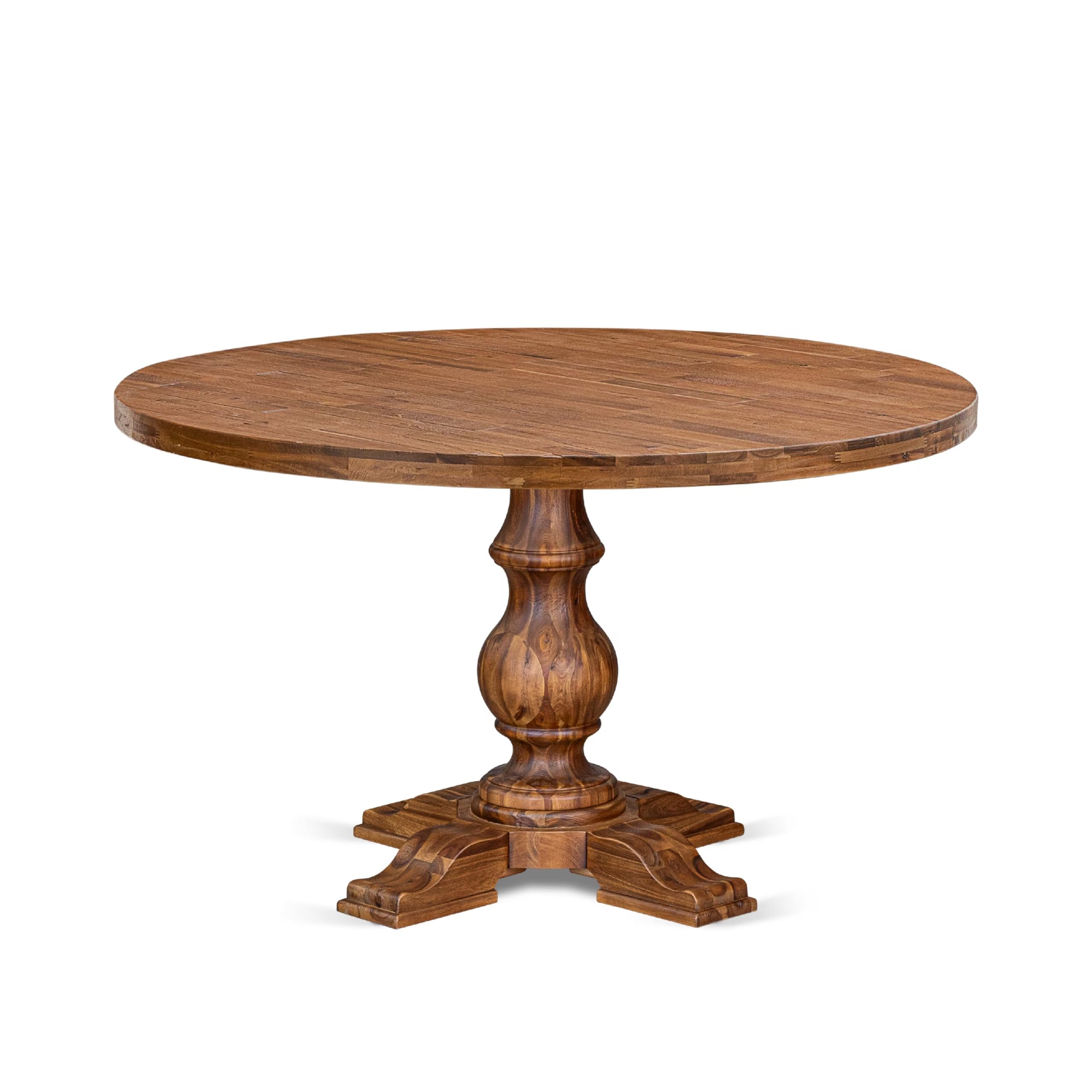 Luxe by East West Furniture 54 Inch Acacia Wood Round Dining Table