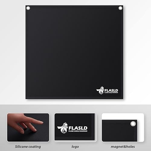 Miniatura 7 de FLASLD Protector de llama magnético para soldar y soldar con autógena, escudo térmico de alta temperatura de 18 x 18 pulgadas, alfombrilla