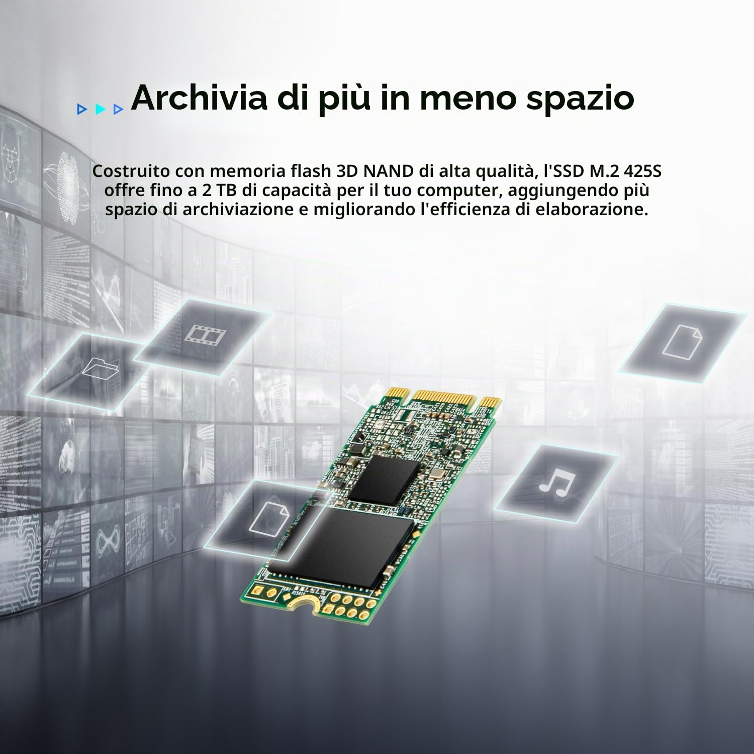Transcend SSD interno da 500 GB SSD 425S SATA III 42 mm, memoria 3D NAND, per upgrade laptop/desktop - TS500GMTS425S