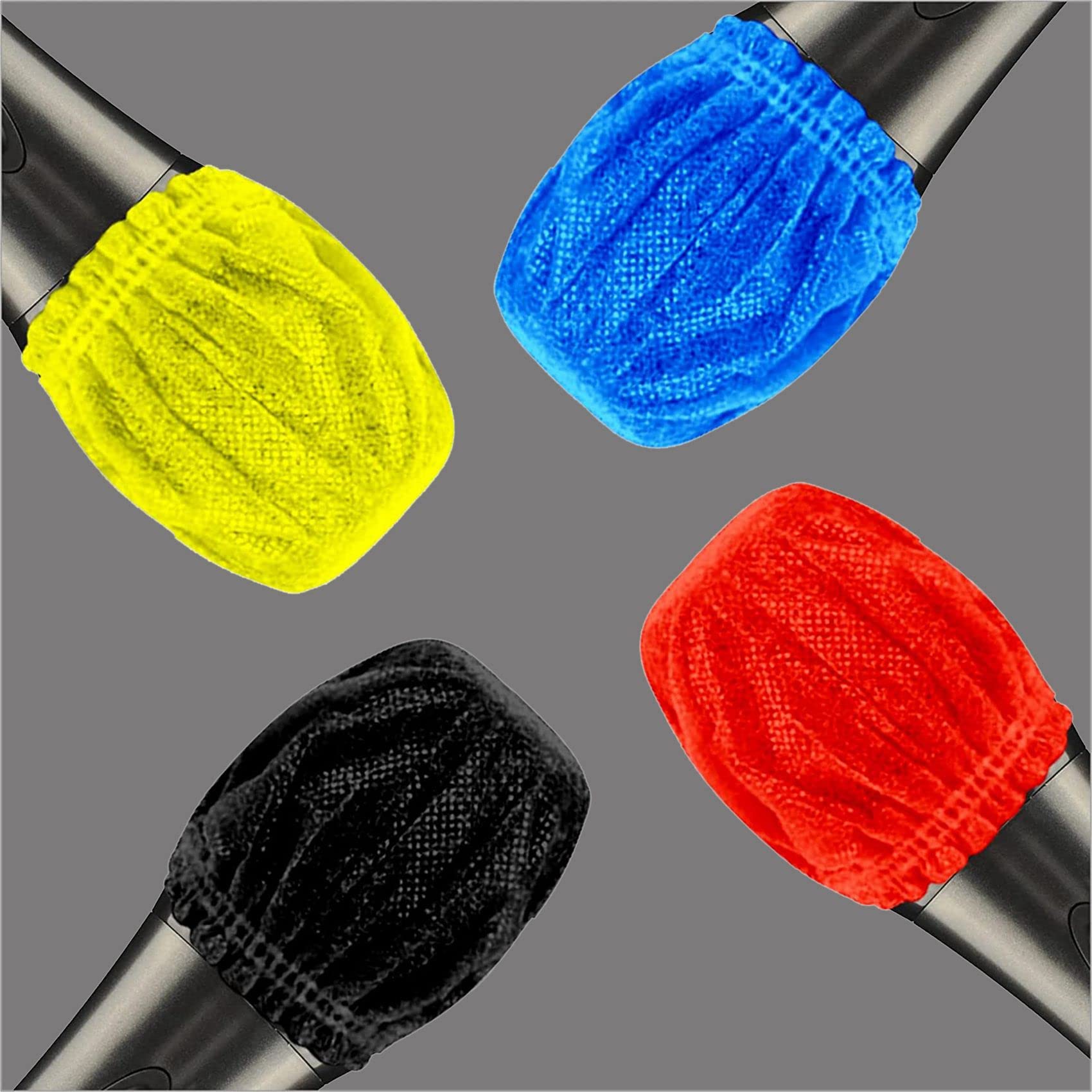 Lot de 200 couvercles de microphone jetables - Protection contre le vent pour karaoké - Couleurs mélangées