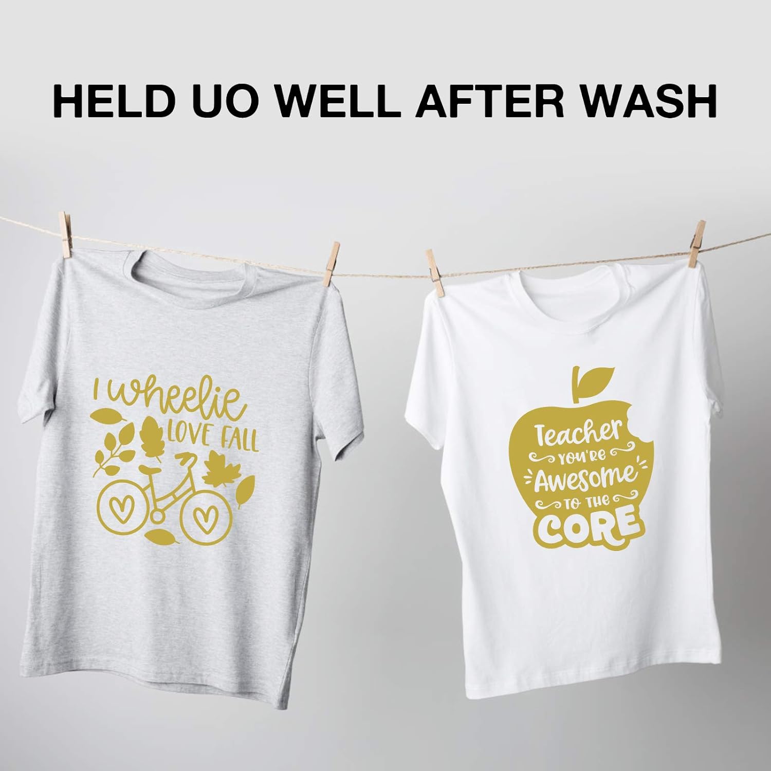 Gold HTV Heat Transfer Vinyl Rolls-12"x25FT HTV Vinyl, Gold Iron on Vinyl for Cloth - Easy to Cut & Weed for Heat Vinyl Design (Gold)