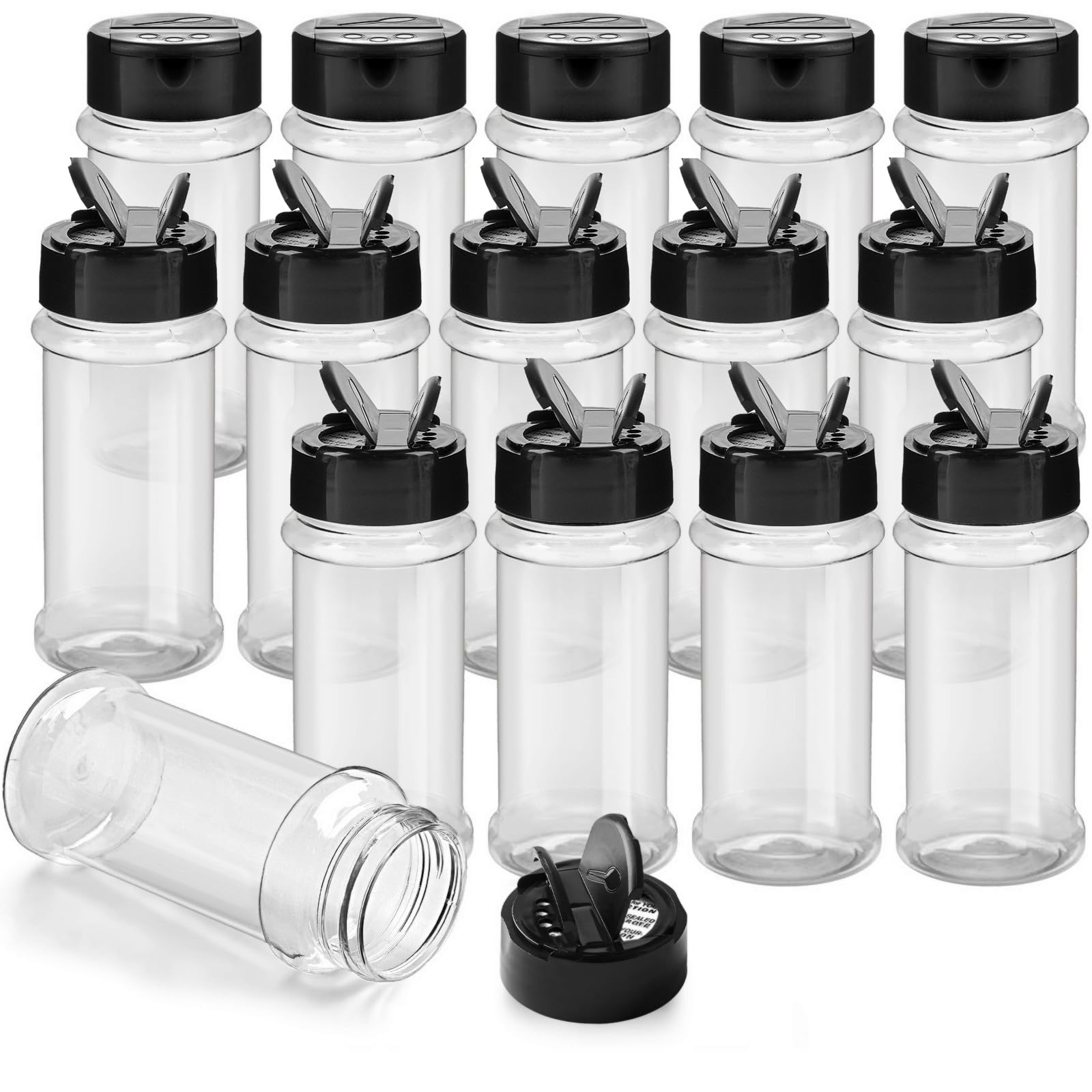 14 Pcs 3 Oz Plastic Spice Jars
