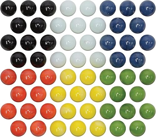 Miniatura 2 de Canicas para damas chinas, 60 piezas, 10 Cada Uno de 6 colores, fabricado en EE. UU.