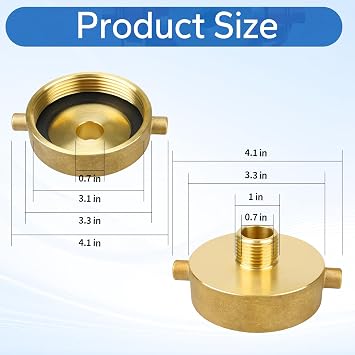 Brass Fire Hydrant Hose Adapter - 2-1/2 NST(NH) Female x 3/4 GHT Male